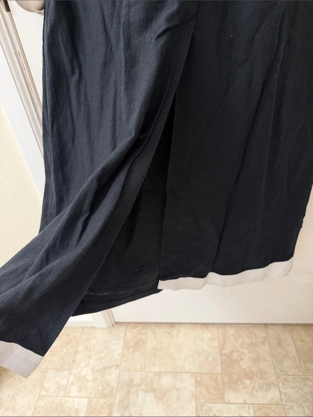 Abercrombie & Fitch Black Maxi Dress with White Trim